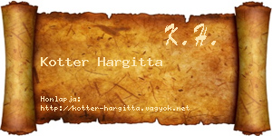 Kotter Hargitta névjegykártya